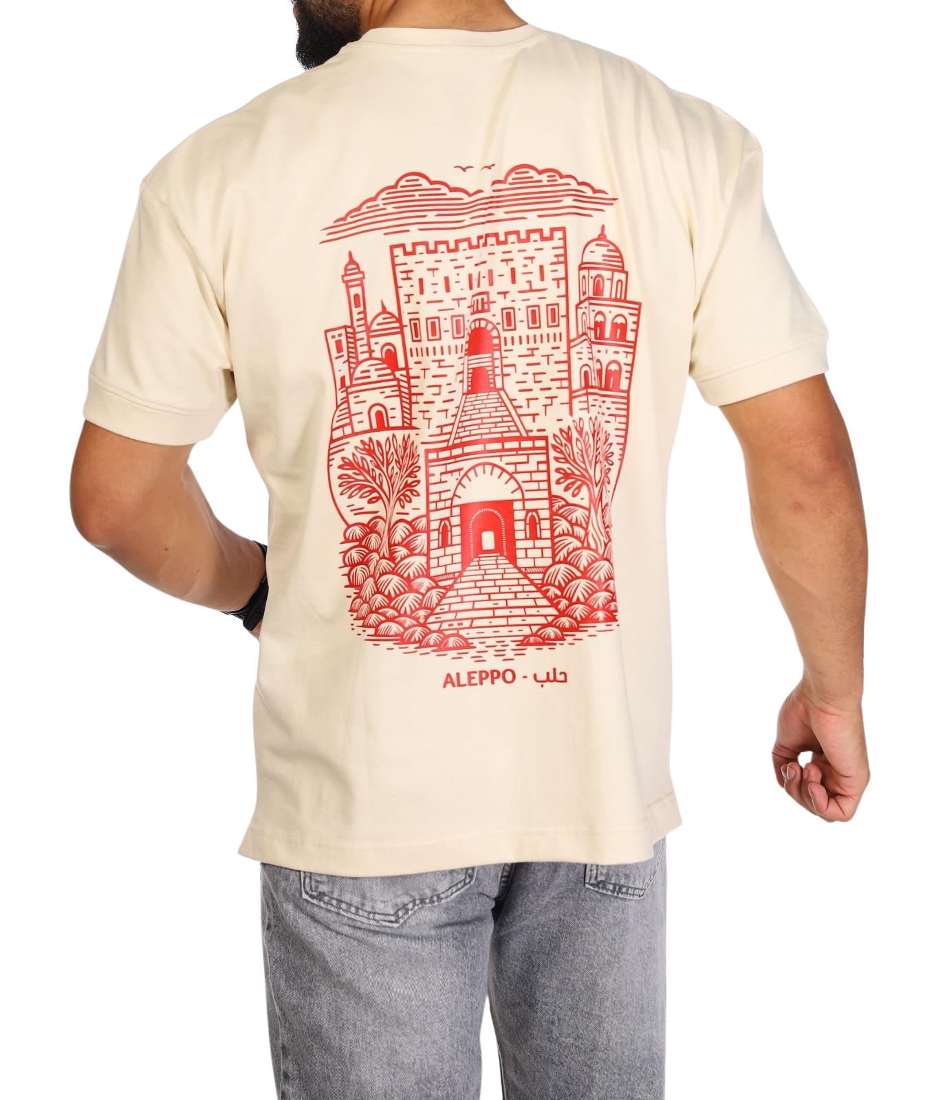 Aleppo Unisex Oversize Premium T-shirt (Beige)